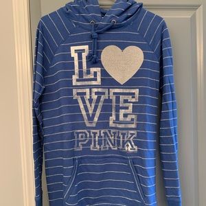 blue, lightweight, Victoria’s Secret PINK hoodie.